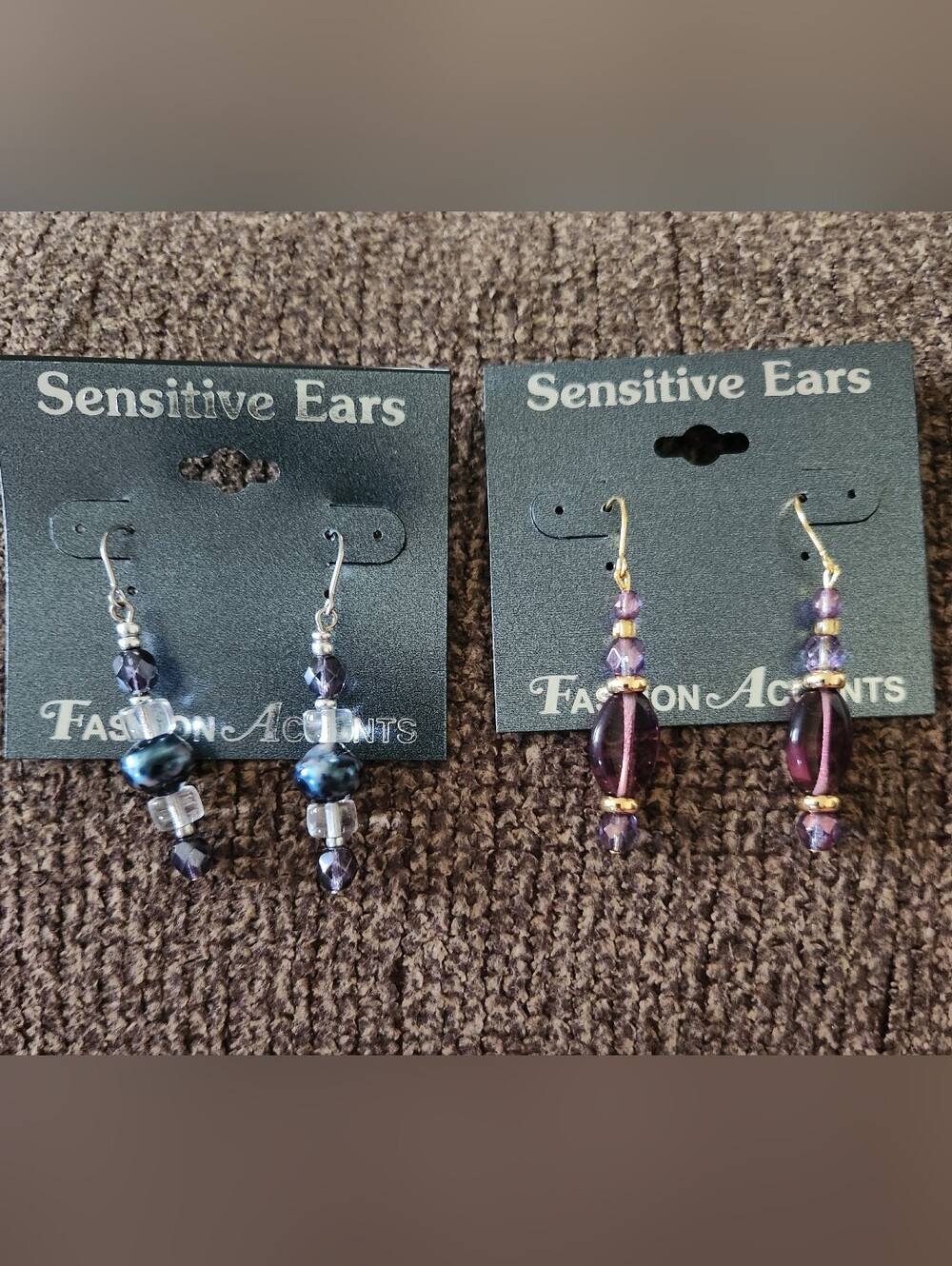 Fashion Beaded Dangle Earrings Set Of 2 NWT